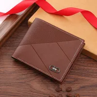 Men's Geometric PVC Open Small Wallets sku image 2