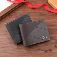 Men's Geometric PVC Open Small Wallets main image 3