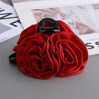 Women's Elegant Princess Pastoral Rose Satin Hair Claws sku image 3