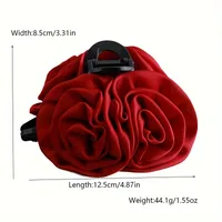 Women's Elegant Princess Pastoral Rose Satin Hair Claws main image 2