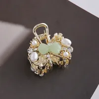 Women's Classical Flower Bow Knot Alloy Inlay Rhinestones Hair Claws main image 3
