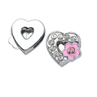 1 Piece Alloy Rhinestones Heart Shape Beads sku image 10