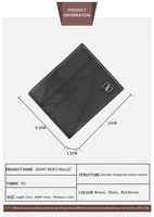 Men's Solid Color PVC Open Small Wallets main image 6