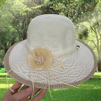 Women's Vacation Simple Style Solid Color Big Eaves Straw Hat sku image 43