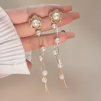 Wholesale Jewelry Lady Bow Knot Alloy Tassel Plating Drop Earrings sku image 1