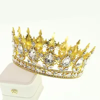 Women's Lady Queen Crown Alloy Rhinestone Plating Crown sku image 2