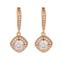 Fashion Square Inlaid Zircon Copper Drop Earrings Wholesale sku image 9