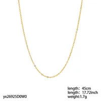1 Piece 12*6mm 45cm 304 Stainless Steel Zircon Heart Shape Pendant Chain sku image 1