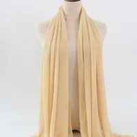132 Colors In Stock Solid Color 148S Full Scarf Baotou Scarf Pearl Chiffon Bubble Scarf Chiffon Beads Ethnic Headscarf sku image 7