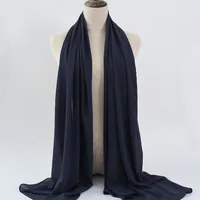 132 Colors In Stock Solid Color 148S Full Scarf Baotou Scarf Pearl Chiffon Bubble Scarf Chiffon Beads Ethnic Headscarf sku image 11