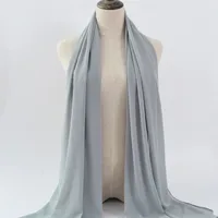 132 Colors In Stock Solid Color 148S Full Scarf Baotou Scarf Pearl Chiffon Bubble Scarf Chiffon Beads Ethnic Headscarf sku image 1