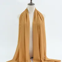 132 Colors In Stock Solid Color 148S Full Scarf Baotou Scarf Pearl Chiffon Bubble Scarf Chiffon Beads Ethnic Headscarf sku image 9