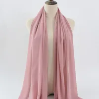 132 Colors In Stock Solid Color 148S Full Scarf Baotou Scarf Pearl Chiffon Bubble Scarf Chiffon Beads Ethnic Headscarf sku image 5