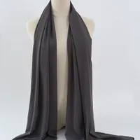 132 Colors In Stock Solid Color 148S Full Scarf Baotou Scarf Pearl Chiffon Bubble Scarf Chiffon Beads Ethnic Headscarf sku image 21