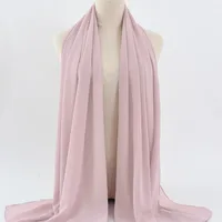 132 Colors In Stock Solid Color 148S Full Scarf Baotou Scarf Pearl Chiffon Bubble Scarf Chiffon Beads Ethnic Headscarf sku image 4