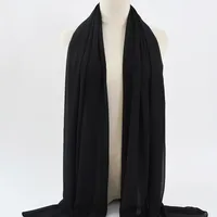 132 Colors In Stock Solid Color 148S Full Scarf Baotou Scarf Pearl Chiffon Bubble Scarf Chiffon Beads Ethnic Headscarf sku image 16