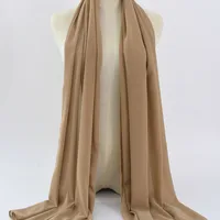132 Colors In Stock Solid Color 148S Full Scarf Baotou Scarf Pearl Chiffon Bubble Scarf Chiffon Beads Ethnic Headscarf sku image 24