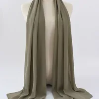 132 Colors In Stock Solid Color 148S Full Scarf Baotou Scarf Pearl Chiffon Bubble Scarf Chiffon Beads Ethnic Headscarf sku image 20