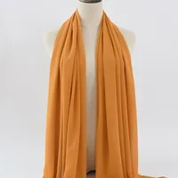 132 Colors In Stock Solid Color 148S Full Scarf Baotou Scarf Pearl Chiffon Bubble Scarf Chiffon Beads Ethnic Headscarf sku image 6