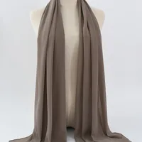 132 Colors In Stock Solid Color 148S Full Scarf Baotou Scarf Pearl Chiffon Bubble Scarf Chiffon Beads Ethnic Headscarf sku image 18