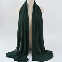 132 Colors In Stock Solid Color 148S Full Scarf Baotou Scarf Pearl Chiffon Bubble Scarf Chiffon Beads Ethnic Headscarf sku image 31
