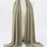 132 Colors In Stock Solid Color 148S Full Scarf Baotou Scarf Pearl Chiffon Bubble Scarf Chiffon Beads Ethnic Headscarf sku image 30