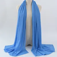 132 Colors In Stock Solid Color 148S Full Scarf Baotou Scarf Pearl Chiffon Bubble Scarf Chiffon Beads Ethnic Headscarf sku image 38