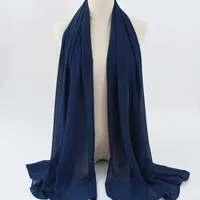 132 Colors In Stock Solid Color 148S Full Scarf Baotou Scarf Pearl Chiffon Bubble Scarf Chiffon Beads Ethnic Headscarf sku image 36