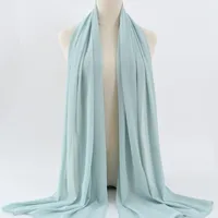 132 Colors In Stock Solid Color 148S Full Scarf Baotou Scarf Pearl Chiffon Bubble Scarf Chiffon Beads Ethnic Headscarf sku image 40
