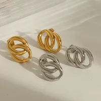 1 Pair Casual Commute Irregular 304 Stainless Steel 18K Gold Plated Ear Studs main image 2