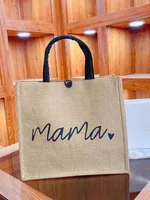 Spot Large Capacity Linen Women's Bag Fashion Linen Handbag Student Class Simple Shoulder Tote Bag sku image 15