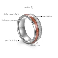 Fashion Round Stripe 304 Stainless Steel Solid Wood Shell Men'S Rings sku image 6