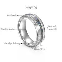 Fashion Round Stripe 304 Stainless Steel Solid Wood Shell Men'S Rings sku image 8