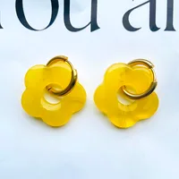 New Retro Cute Acrylic Resin Flower Earrings Cross-border Jewelry sku image 7