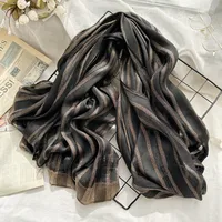 Women's Chinoiserie Ethnic Style Stripe Artificial Cotton  Silk Nylon Silk Scarf sku image 4