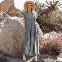 Women's None Elegant Tropical Solid Color Cover Ups main image 9