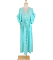 Women's None Elegant Tropical Solid Color Cover Ups main image 10