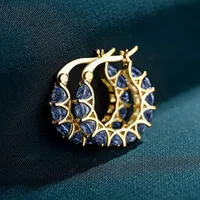 Fashion Full Inlaid Zircon Copper Lace Earrings U-shaped Earrings main image 5