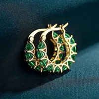 Fashion Full Inlaid Zircon Copper Lace Earrings U-shaped Earrings main image 4