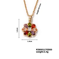 Modern Style Classic Style Anchor Flower 304 Stainless Steel Copper Three-dimensional Inlay Zircon Rhodium Plated Women's Pendant Necklace sku image 2