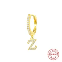 1 Piece 925 Sterling Silver Letter Drop Earrings sku image 26