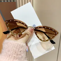 Punk Classic Style Gradient Color Ac Gradient Tinted Lenses Cat Eye Full Frame Glasses sku image 3