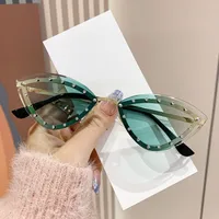 Punk Classic Style Gradient Color Ac Gradient Tinted Lenses Cat Eye Full Frame Glasses sku image 2