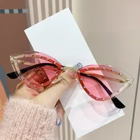 Punk Classic Style Gradient Color Ac Gradient Tinted Lenses Cat Eye Full Frame Glasses sku image 5