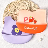 Casual Cute Cartoon Flower Silica Gel Burp Cloths Bib Baby Accessories main image 2