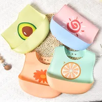 Casual Cute Cartoon Flower Silica Gel Burp Cloths Bib Baby Accessories main image 3