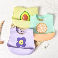 Casual Cute Cartoon Flower Silica Gel Burp Cloths Bib Baby Accessories main image 5