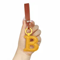 Cute Letter Pu Leather Women's Keychain sku image 10