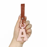 Cute Letter Pu Leather Women's Keychain sku image 1