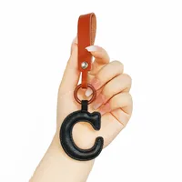 Cute Letter Pu Leather Women's Keychain sku image 11